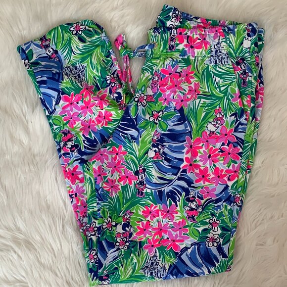 DISNEY PARKS X LILLY PULITZER Disney Dreaming Long Sweat Pant Sz MEDIUM OR LARGE - Picture 6 of 7
